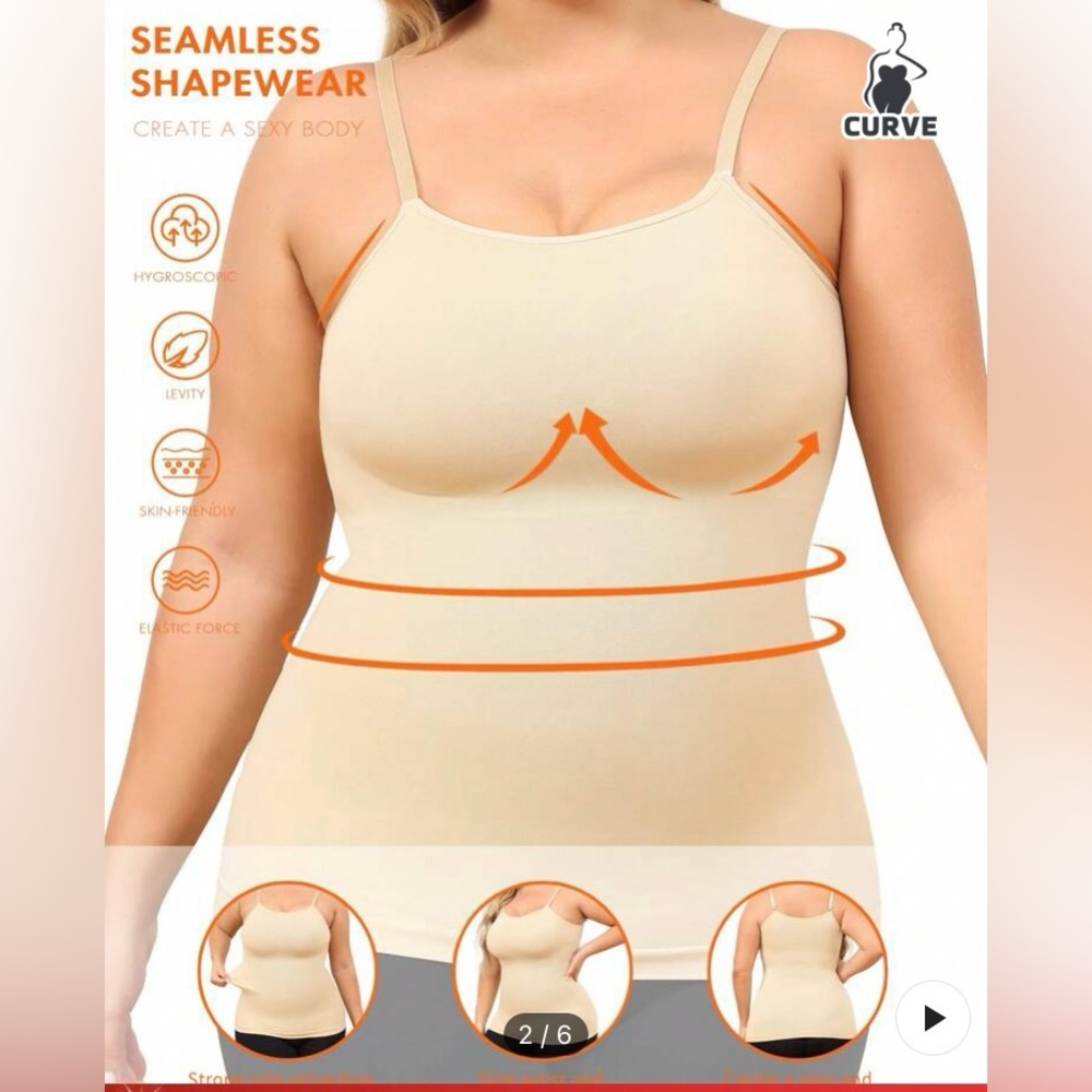 NWOT Beige/nude seamless shapewear tank size 1XL